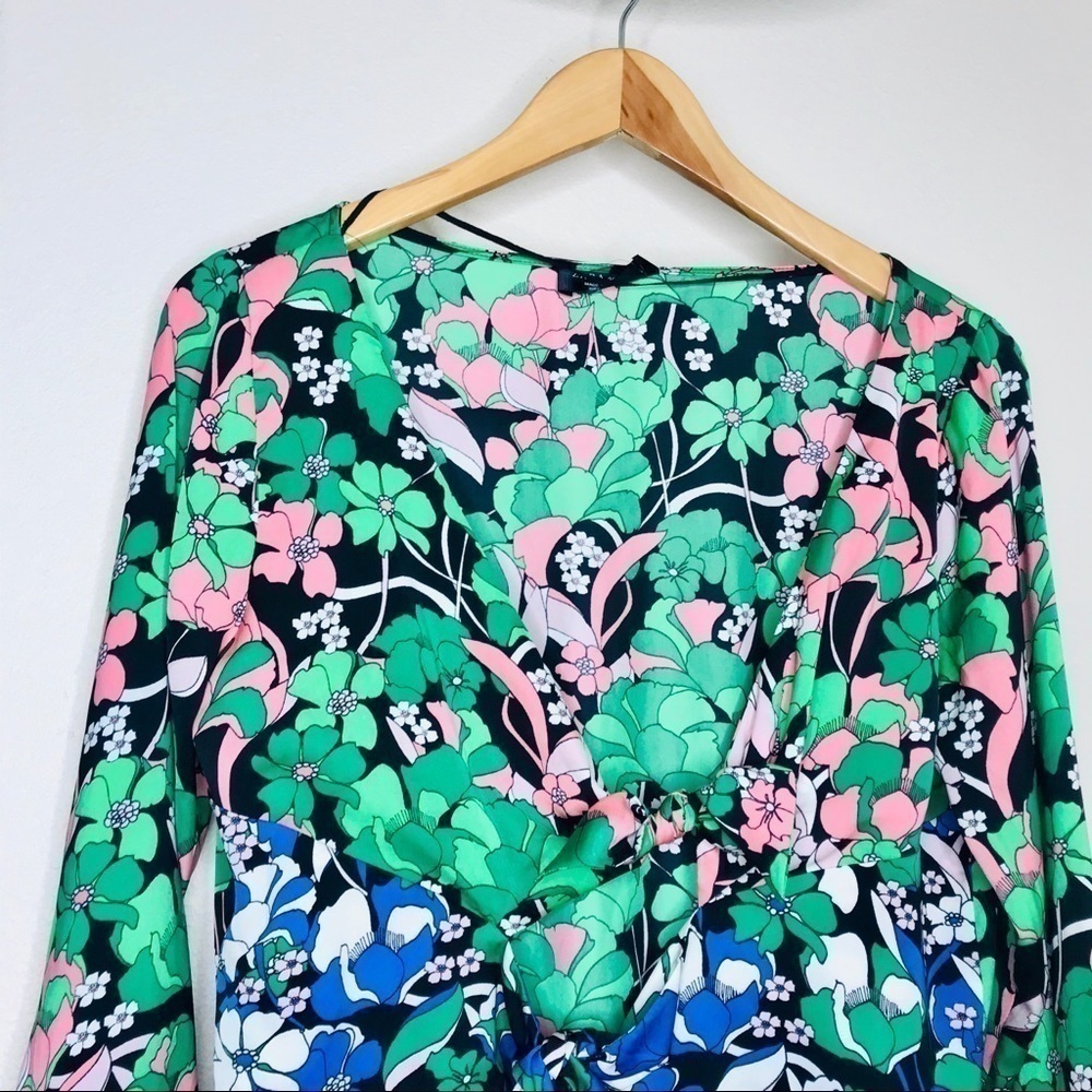 ZARA Floral Boho Retro Cutout Tie Front Bodysuit - Picture 6 of 16
